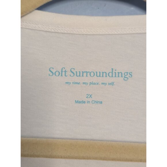 Soft Surroundings White Tank Top Lace Hem 2X Womens Plus Size long - Picture 3 of 11